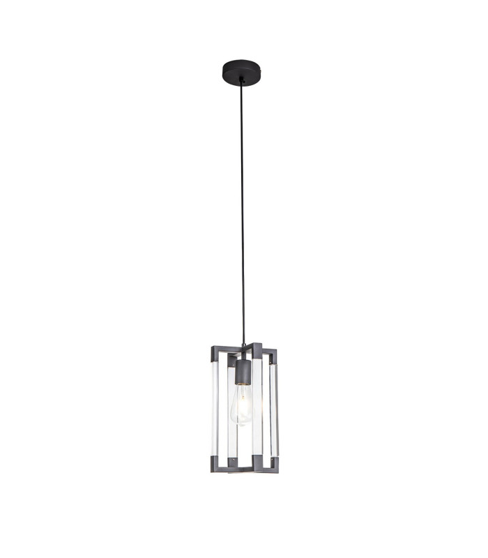 Canto Double Rectangle Square Pendant 1 Light E27 Graphite/Acrylic-3