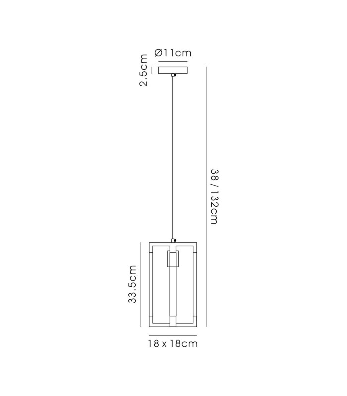 Canto Double Rectangle Square Pendant 1 Light E27 Graphite/Acrylic-7