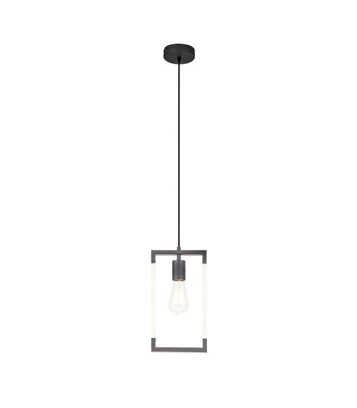 Canto Single Rectangle Pendant 1 Light E27 Graphite/Acrylic-6