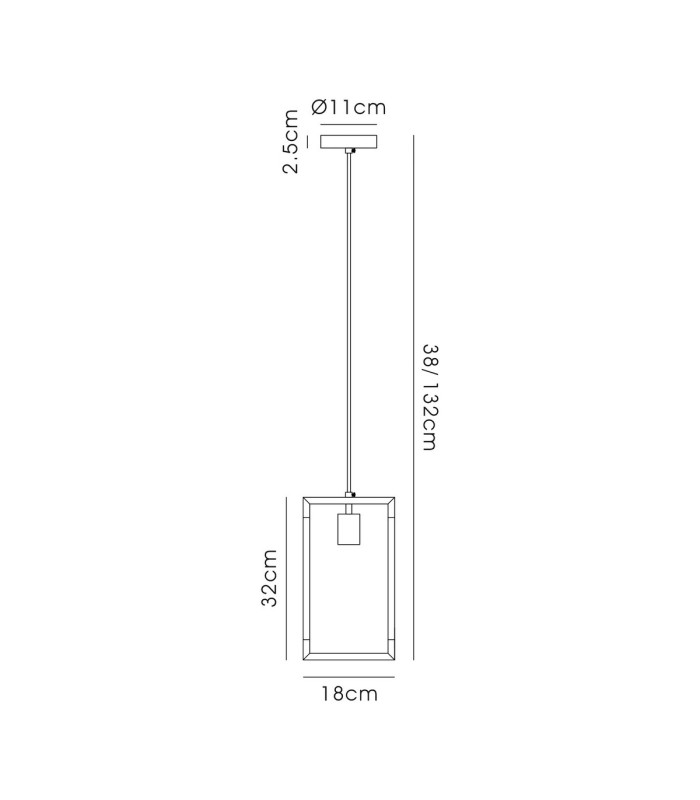 Canto Single Rectangle Pendant 1 Light E27 Graphite/Acrylic-7