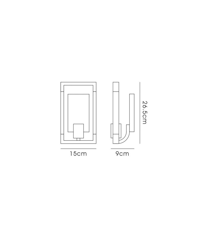 Canto Wall Lamp 1 Light E27 Graphite/Acrylic-7