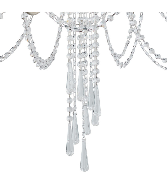 Celine Pendant Chandelier 12 Light E14 Aged Silver/Clear Crystal-5