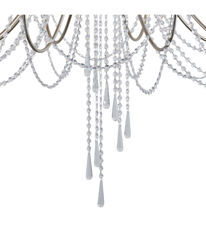 Celine Pendant Chandelier 15 Light E14 Aged Silver/Clear Crystal-6