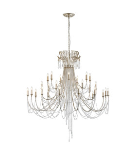 Celine Pendant Chandelier 28 Light E14 Aged Silver/Clear Crystal Item Weight: 26.5kg-1