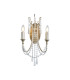 Celine Wall Lamp 2 Light E14 Aged Silver/Clear Crystal-1