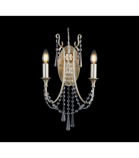 Celine Wall Lamp 2 Light E14 Aged Silver/Clear Crystal-2