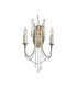 Celine Wall Lamp 2 Light E14 Aged Silver/Clear Crystal-3