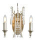 Celine Wall Lamp 2 Light E14 Aged Silver/Clear Crystal-6
