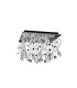Class Flush Ceiling Square 10 Light G4 Polished Chrome/White Glass/Crystal NOT LED/CFL Compatible-1