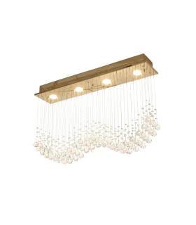 Colorado Rectangular Pendant Line 4 Light GU10 French Gold/Crystal-1