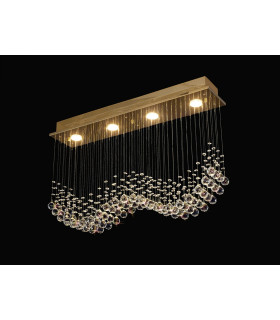 Colorado Rectangular Pendant Line 4 Light GU10 French Gold/Crystal-2