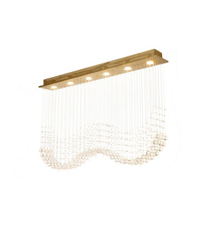 Colorado Rectangular Pendant Line 6 Light GU10 French Gold/Crystal-1