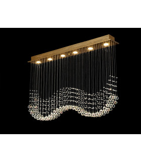 Colorado Rectangular Pendant Line 6 Light GU10 French Gold/Crystal-2