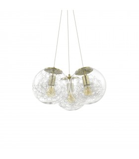 3 Light Cluster Ceiling Pendant Brass - 1