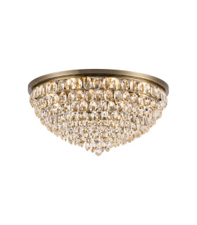 Coniston Flush Ceiling 12 Light E14 Antique Brass/Crystal Item Weight: 24.3kg-1