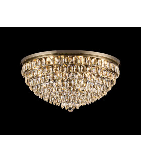 Coniston Flush Ceiling 12 Light E14 Antique Brass/Crystal Item Weight: 24.3kg-2
