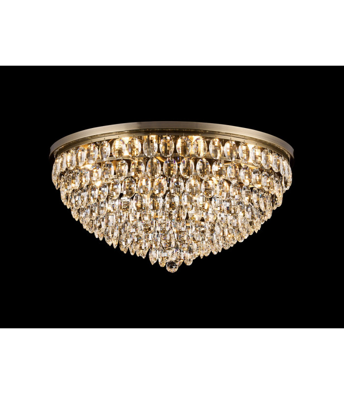 Coniston Flush Ceiling 12 Light E14 Antique Brass/Crystal Item Weight: 24.3kg-2