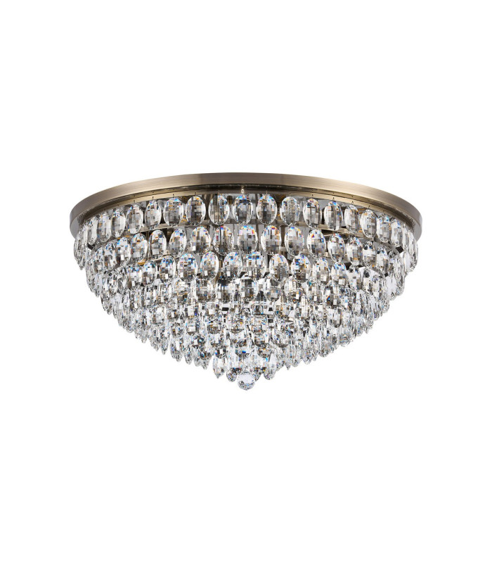 Coniston Flush Ceiling 12 Light E14 Antique Brass/Crystal Item Weight: 24.3kg-3