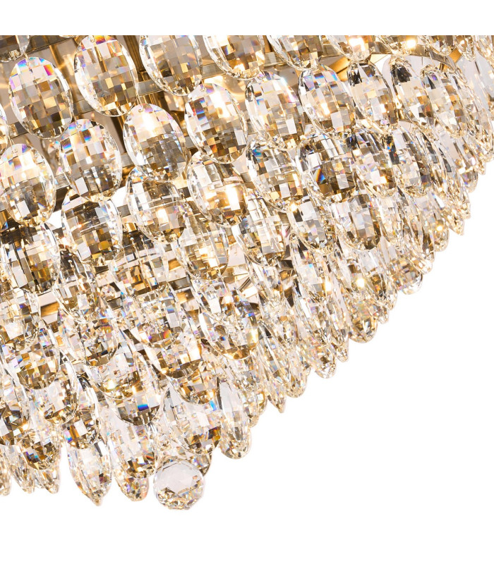 Coniston Flush Ceiling 12 Light E14 Antique Brass/Crystal Item Weight: 24.3kg-5