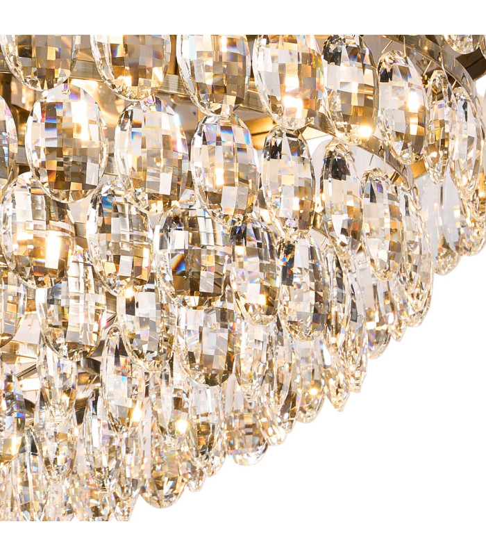 Coniston Flush Ceiling 12 Light E14 Antique Brass/Crystal Item Weight: 24.3kg-6