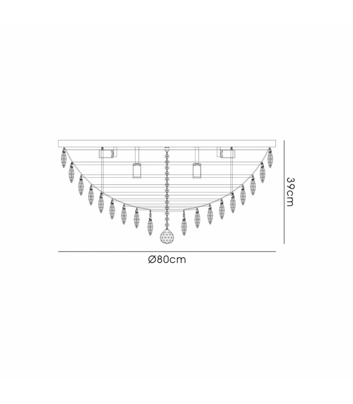 Coniston Flush Ceiling 12 Light E14 Antique Brass/Crystal Item Weight: 24.3kg-7