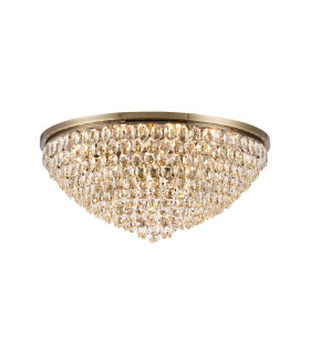Coniston Flush Ceiling 15 Light E14 Antique Brass/Crystal Item Weight: 35.4kg-1