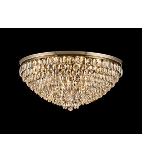 Coniston Flush Ceiling 15 Light E14 Antique Brass/Crystal Item Weight: 35.4kg-2