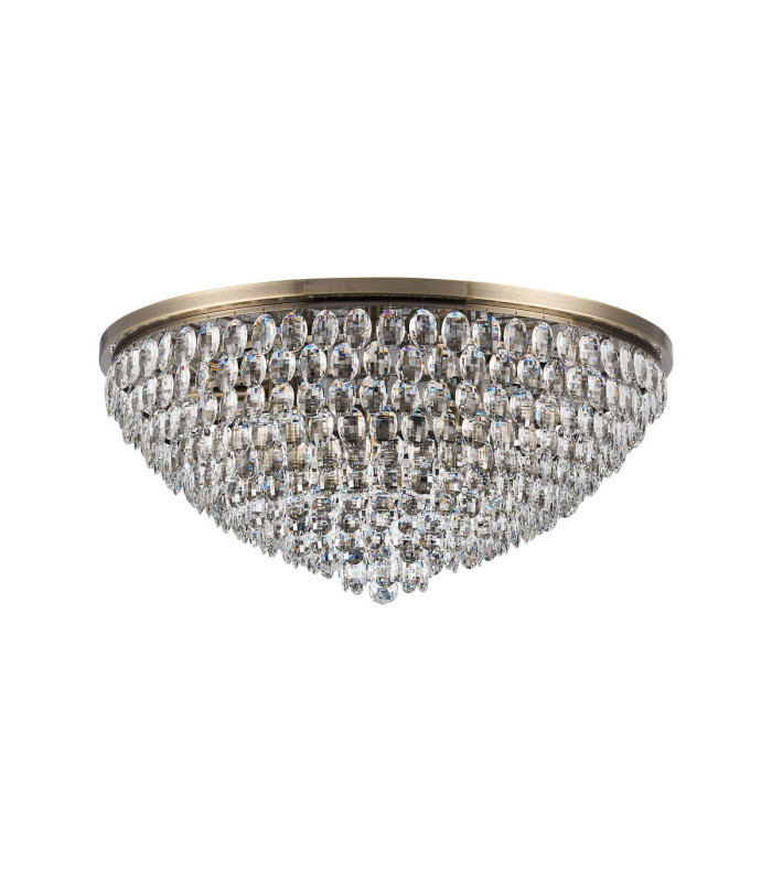 Coniston Flush Ceiling 15 Light E14 Antique Brass/Crystal Item Weight: 35.4kg-3