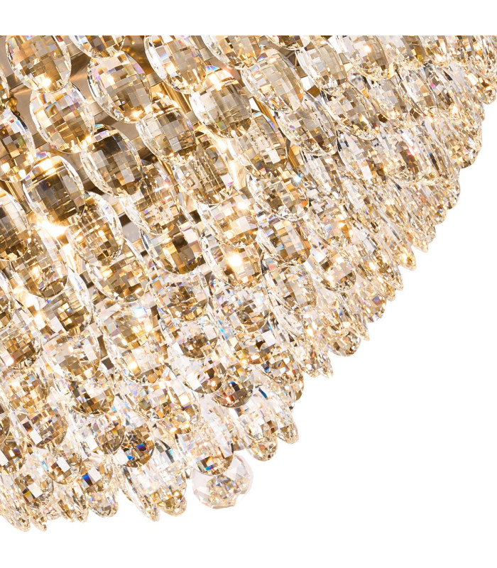 Coniston Flush Ceiling 15 Light E14 Antique Brass/Crystal Item Weight: 35.4kg-5