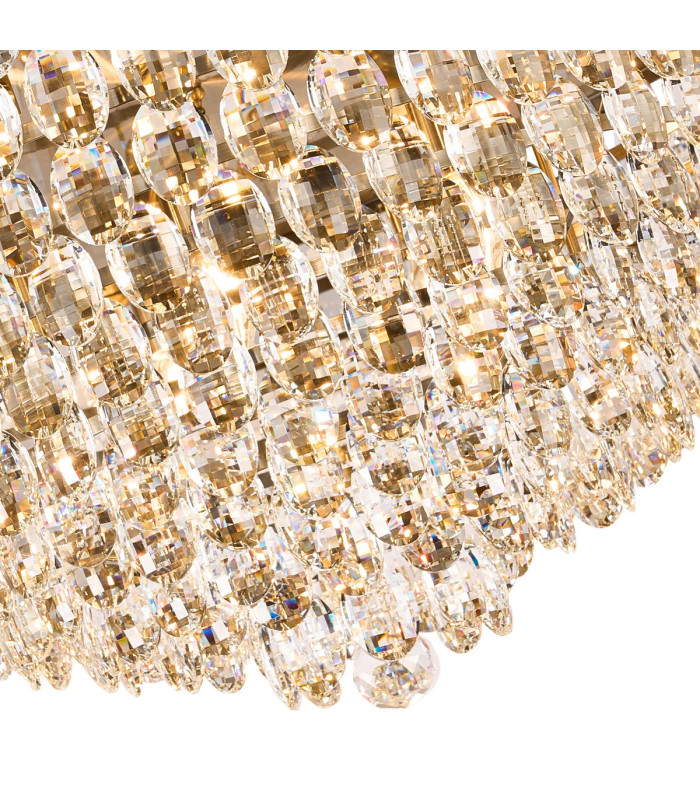 Coniston Flush Ceiling 15 Light E14 Antique Brass/Crystal Item Weight: 35.4kg-6