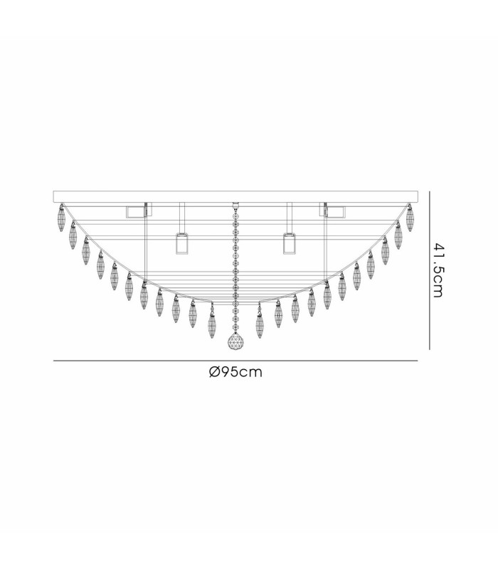 Coniston Flush Ceiling 15 Light E14 Antique Brass/Crystal Item Weight: 35.4kg-7