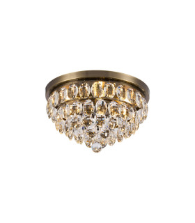 Coniston Flush Ceiling 3 Light E14 Antique Brass/Crystal-1