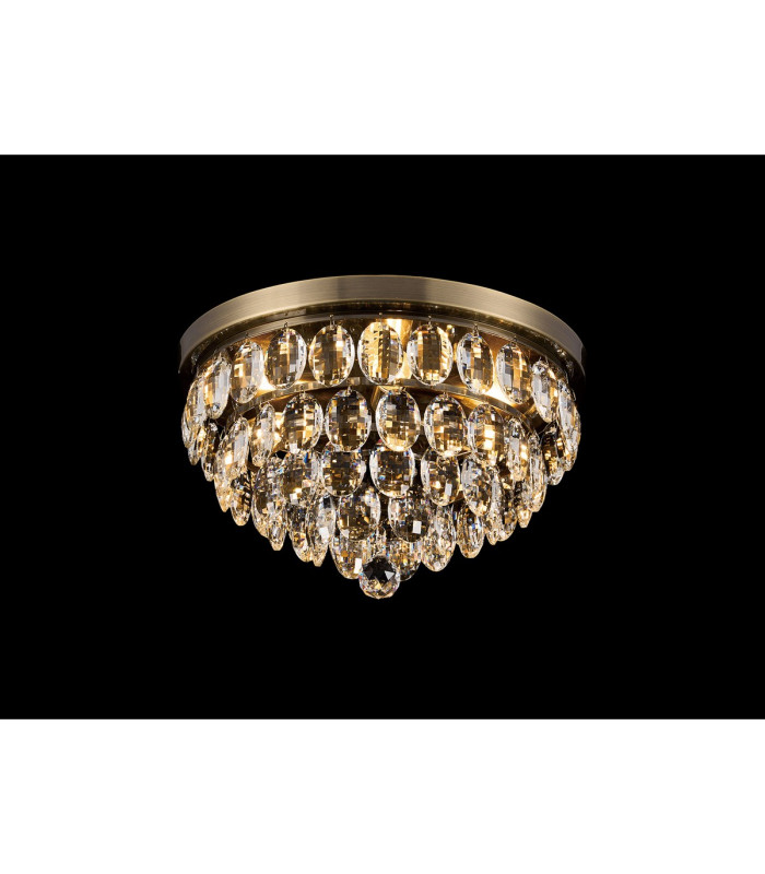 Coniston Flush Ceiling 3 Light E14 Antique Brass/Crystal-2