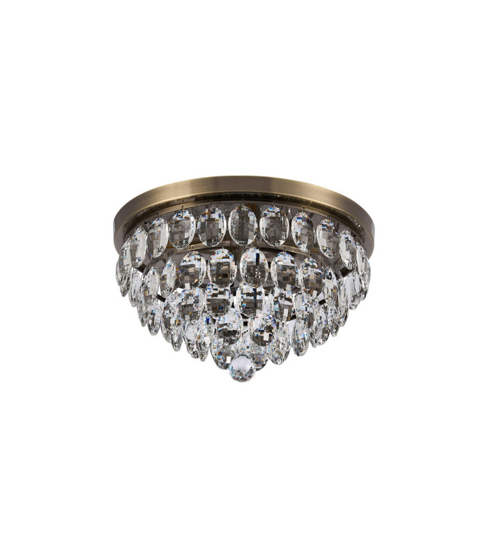 Coniston Flush Ceiling 3 Light E14 Antique Brass/Crystal-3