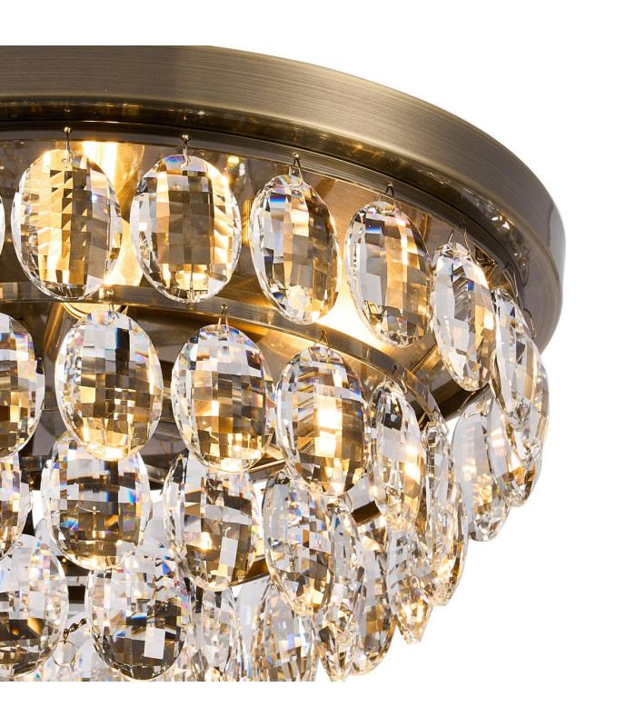 Coniston Flush Ceiling 3 Light E14 Antique Brass/Crystal-5