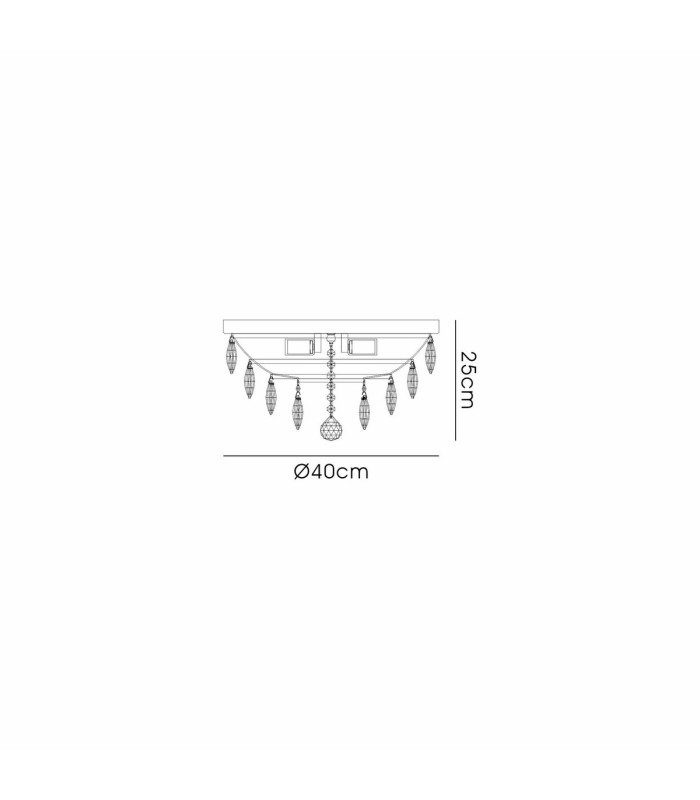 Coniston Flush Ceiling 3 Light E14 Antique Brass/Crystal-7