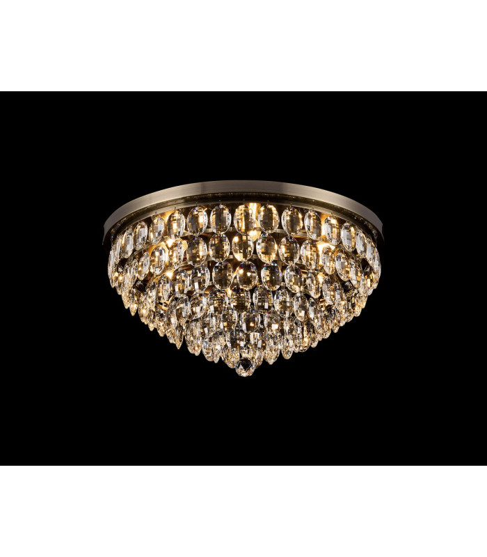 Coniston Flush Ceiling 6 Light E14 Antique Brass/Crystal-2
