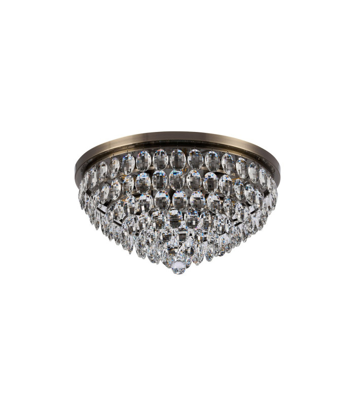 Coniston Flush Ceiling 6 Light E14 Antique Brass/Crystal-3