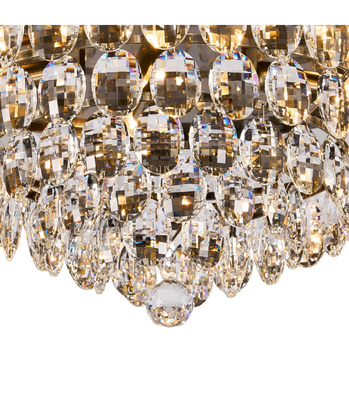 Coniston Flush Ceiling 6 Light E14 Antique Brass/Crystal-4