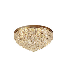 Coniston Flush Ceiling 6 Light E14 French Gold/Crystal-1
