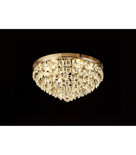 Coniston Flush Ceiling 6 Light E14 French Gold/Crystal-2