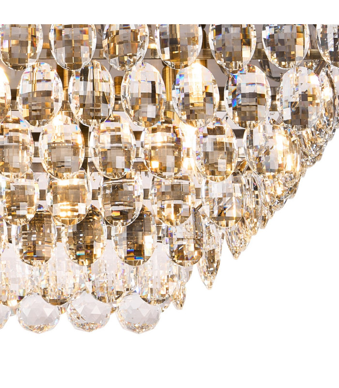 Coniston Linear Flush Ceiling 11 Light E14 Antique Brass/Crystal Item Weight: 21.8kg-6