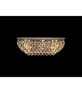 Coniston Linear Flush Ceiling 5 Light E14 Antique Brass/Crystal-2