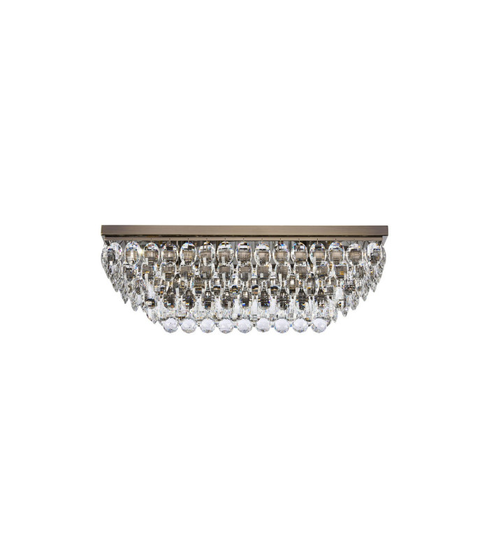 Coniston Linear Flush Ceiling 5 Light E14 Antique Brass/Crystal-3