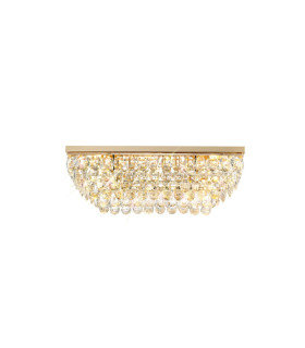 Coniston Linear Flush Ceiling 5 Light E14 French Gold/Crystal-1