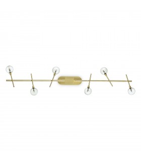 6 Light Ceiling Light Antique Brass - 1