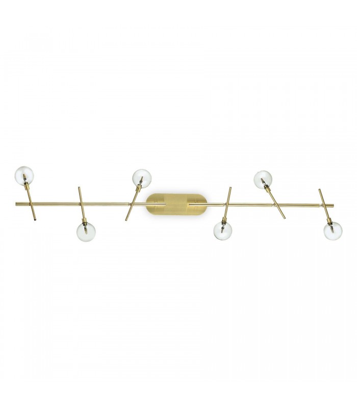 6 Light Ceiling Light Antique Brass - 1