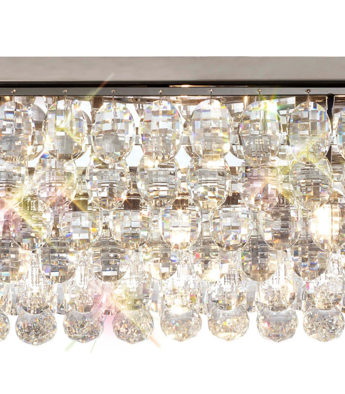Coniston Linear Flush Ceiling 5 Light E14 Polished Chrome/Crystal-6