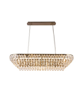 Coniston Linear Pendant 14 Light E14 Antique Brass/Crystal Item Weight: 26.3kg-1