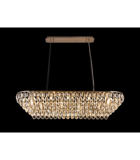 Coniston Linear Pendant 14 Light E14 Antique Brass/Crystal Item Weight: 26.3kg-2